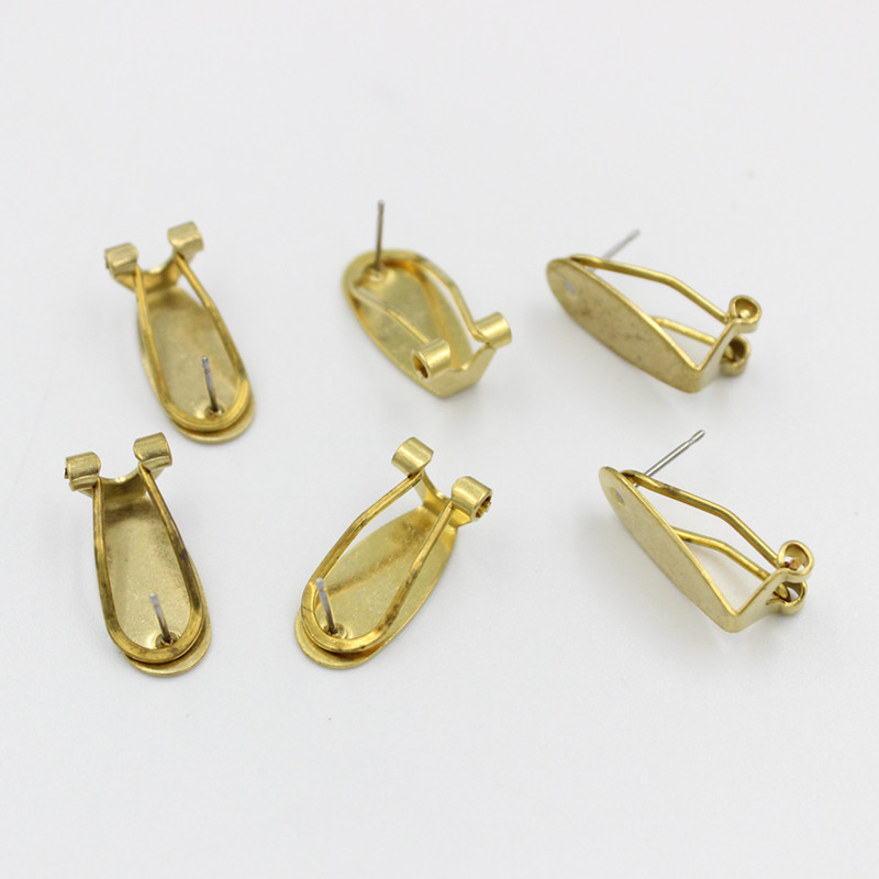 10 komada 9x20 mm mjedene zlatno-srebrne naušnice s kukicom za ušne naušnice Osnovna postavka za DIY izradu nakita s ušima