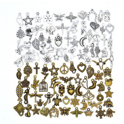 30 vnt. / lot. Vintažinio mišraus metalo gyvūnai paukščiai pakabukai karoliukai rankų darbo „pasidaryk pats“ apyrankės pakabukas karoliai, segtukai papuošalai.