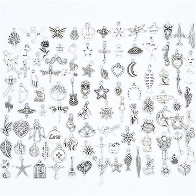 30 vnt. / lot. Vintažinio mišraus metalo gyvūnai paukščiai pakabukai karoliukai rankų darbo „pasidaryk pats“ apyrankės pakabukas karoliai, segtukai papuošalai.