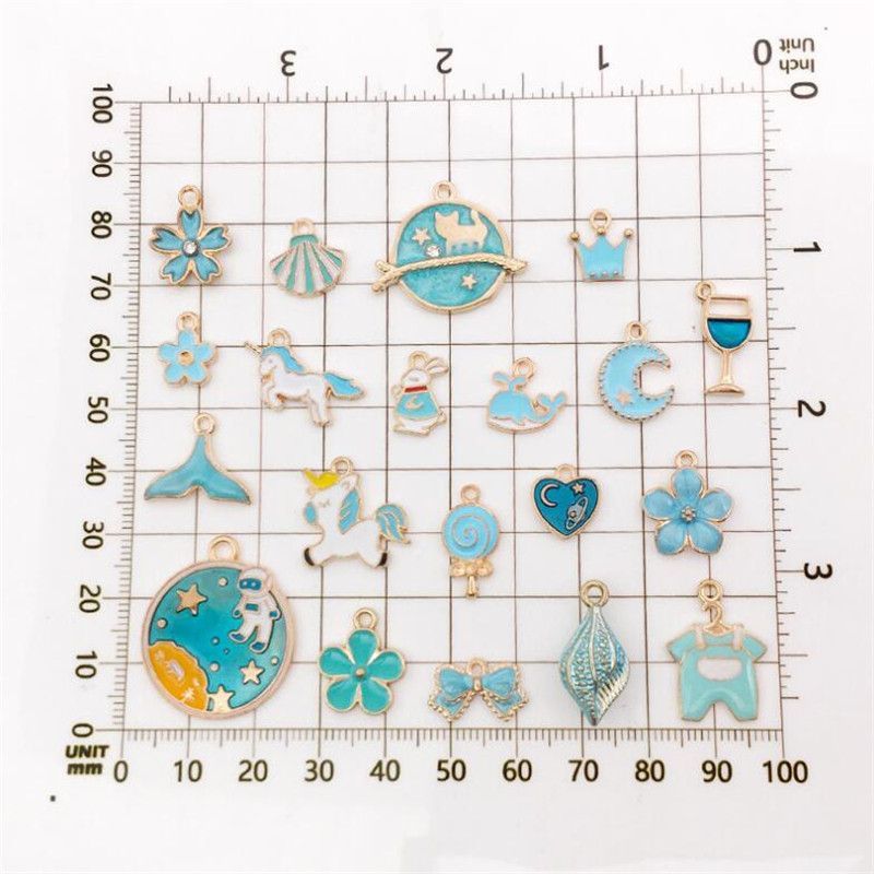 10 vnt. Įvairūs padengti emaliu Gyvūnai Augalai Vaisiai Mėnulio Žvaigždė Atsitiktiniai Charms Pakabukai „Pasidaryk pats“ karoliai, apyrankės papuošalai
