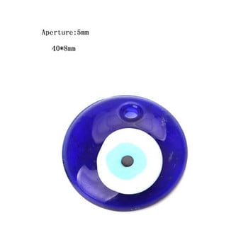 YEYULIN 5PCS 30/40/50 mm овални мъниста Evil Eye Resin Spacer Beads за изработка на бижута Направи си сам гривна, колие, обеци, мъниста