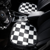 Ljetni auto Ice Silk Set jastuka za sjedalo Modni rešetkasti prednji red stražnjice Auto sjedala Zaštitnik Tepisi za stražnja sjedala za žene djevojke