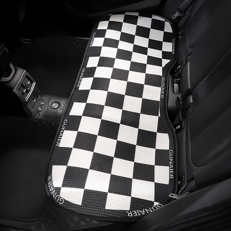 Ljetni auto Ice Silk Set jastuka za sjedalo Modni rešetkasti prednji red stražnjice Auto sjedala Zaštitnik Tepisi za stražnja sjedala za žene djevojke