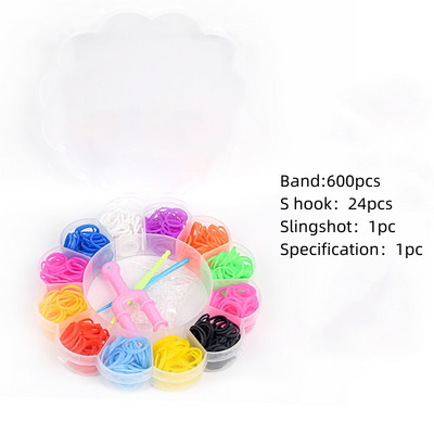 1 set/cutie Kit de brățări cu bandă de țesut din cauciuc, set de mărgele și unelte de reumplere colorate pentru artizanat, fabricarea de bijuterii, accesorii pentru cadou de aniversare pentru fete