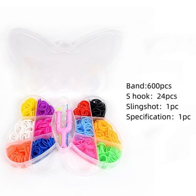 1 set/cutie Kit de brățări cu bandă de țesut din cauciuc, set de mărgele și unelte de reumplere colorate pentru artizanat, fabricarea de bijuterii, accesorii pentru cadou de aniversare pentru fete