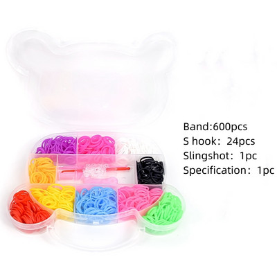 1 set/cutie Kit de brățări cu bandă de țesut din cauciuc, set de mărgele și unelte de reumplere colorate pentru artizanat, fabricarea de bijuterii, accesorii pentru cadou de aniversare pentru fete