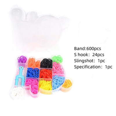 1 set/cutie Kit de brățări cu bandă de țesut din cauciuc, set de mărgele și unelte de reumplere colorate pentru artizanat, fabricarea de bijuterii, accesorii pentru cadou de aniversare pentru fete