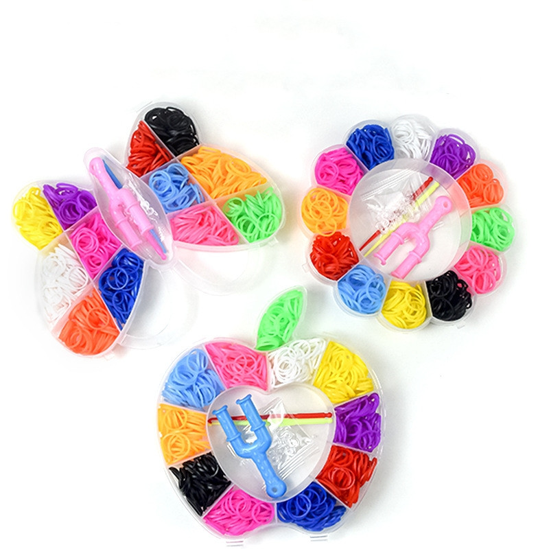 1 set/cutie Kit de brățări cu bandă de țesut din cauciuc, set de mărgele și unelte de reumplere colorate pentru artizanat, fabricarea de bijuterii, accesorii pentru cadou de aniversare pentru fete