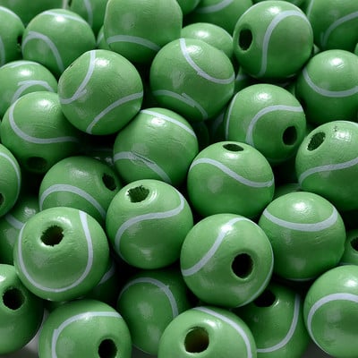 10/20/50 vnt 16 mm natūralūs mediniai karoliukai tinklinio futbolas krepšinio teniso beisbolo tarpinės karoliukai rankų darbo papuošalams gaminti