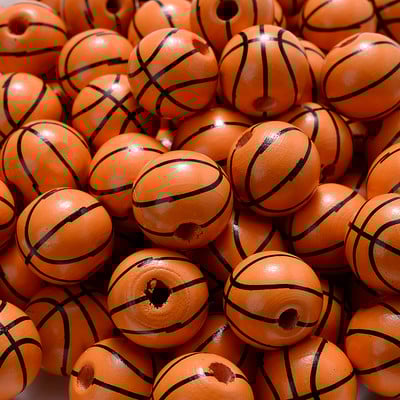 10/20/50 vnt 16 mm natūralūs mediniai karoliukai tinklinio futbolas krepšinio teniso beisbolo tarpinės karoliukai rankų darbo papuošalams gaminti