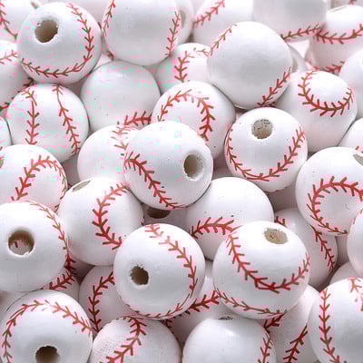 10/20/50 vnt 16 mm natūralūs mediniai karoliukai tinklinio futbolas krepšinio teniso beisbolo tarpinės karoliukai rankų darbo papuošalams gaminti