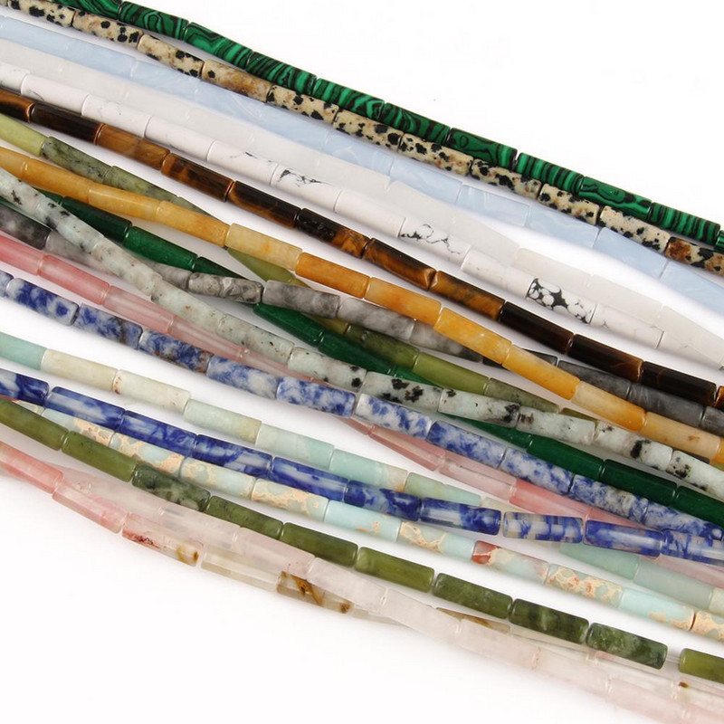 Natūralių akmenų vamzdžių karoliukai, haulito malachito laisvi cilindriniai karoliukai papuošalams gaminti „pasidaryk pats“ čakrų apyrankių priedai 15 colių 13x4 mm