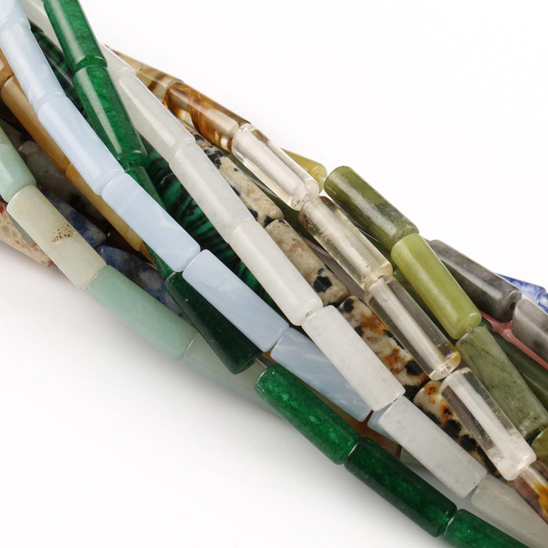 Natūralių akmenų vamzdžių karoliukai, haulito malachito laisvi cilindriniai karoliukai papuošalams gaminti „pasidaryk pats“ čakrų apyrankių priedai 15 colių 13x4 mm