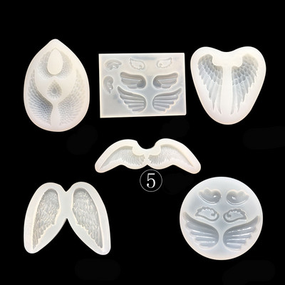 1 vnt UV dervos papuošalų skysto silikono formelių angelų sparnų dervos pakabukų formelės, skirtos „pasidaryk pats“ papuošti, papuošti papuošalus