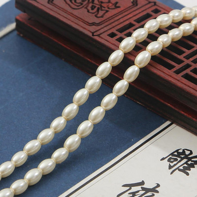 90-120 buc/lot 80 cm/sura alb fildeș formă ovală din sticlă imitație de perle margele pentru bricolaj colier cercei brățară bijuterii