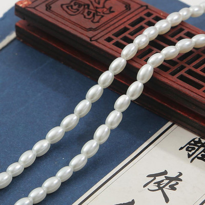 90-120 buc/lot 80 cm/sura alb fildeș formă ovală din sticlă imitație de perle margele pentru bricolaj colier cercei brățară bijuterii