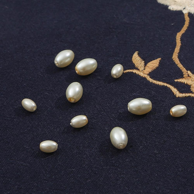 90-120 buc/lot 80 cm/sura alb fildeș formă ovală din sticlă imitație de perle margele pentru bricolaj colier cercei brățară bijuterii