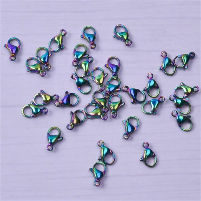 10 komada 11/15/18 mm Rainbow nehrđajućeg čelika Lobster kopče Kuke Konektor za DIY ogrlicu Nakit Nalaz Materijali