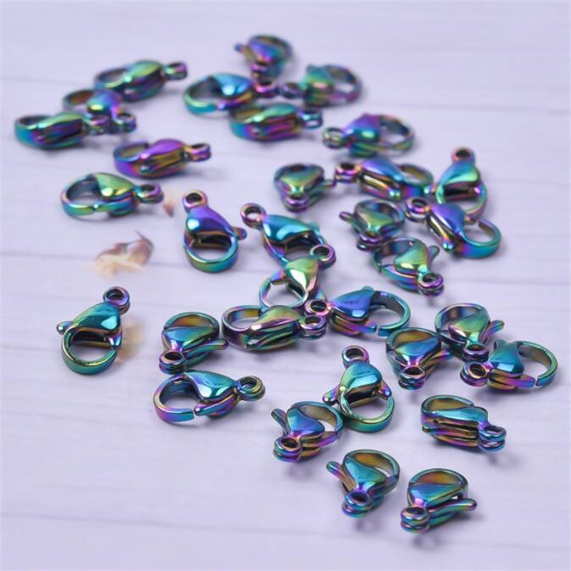 10 komada 11/15/18 mm Rainbow nehrđajućeg čelika Lobster kopče Kuke Konektor za DIY ogrlicu Nakit Nalaz Materijali