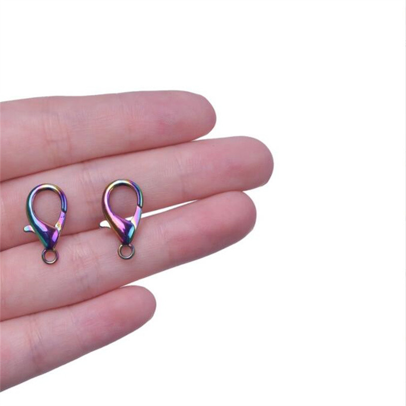 10 komada 11/15/18 mm Rainbow nehrđajućeg čelika Lobster kopče Kuke Konektor za DIY ogrlicu Nakit Nalaz Materijali