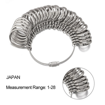1 set US/EU/JP/KR/UK Mjerni alat za mjerenje veličine prsta Štap za mjerenje veličine aluminijskog metalnog prstena Trn za nakit američke veličine