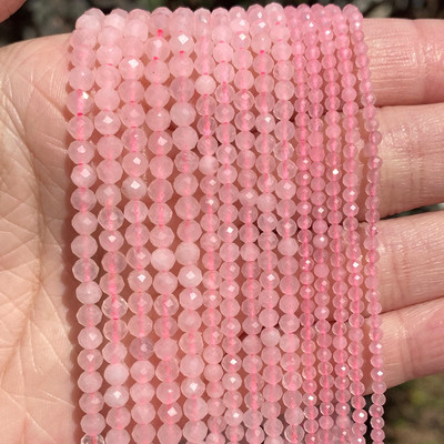 Piatră naturală Cristale fațetate Ametist Cuarț roz Jade Piatră prețioasă Mărgele distanțiere rotunde pentru realizarea de bijuterii Brățară DIY 2 3 4mm