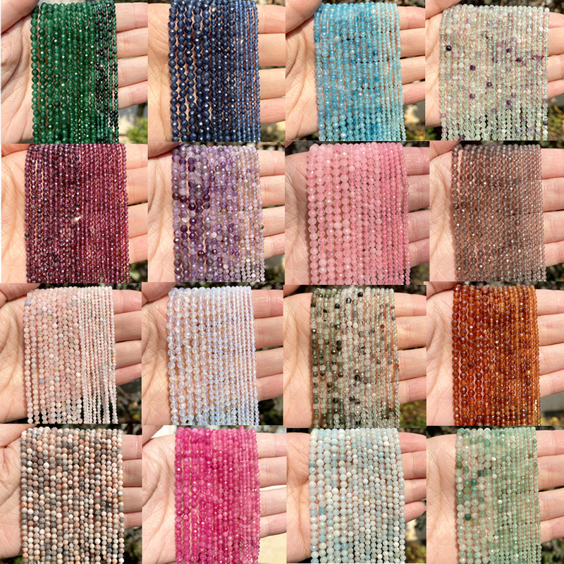 Piatră naturală Cristale fațetate Ametist Cuarț roz Jade Piatră prețioasă Mărgele distanțiere rotunde pentru realizarea de bijuterii Brățară DIY 2 3 4mm