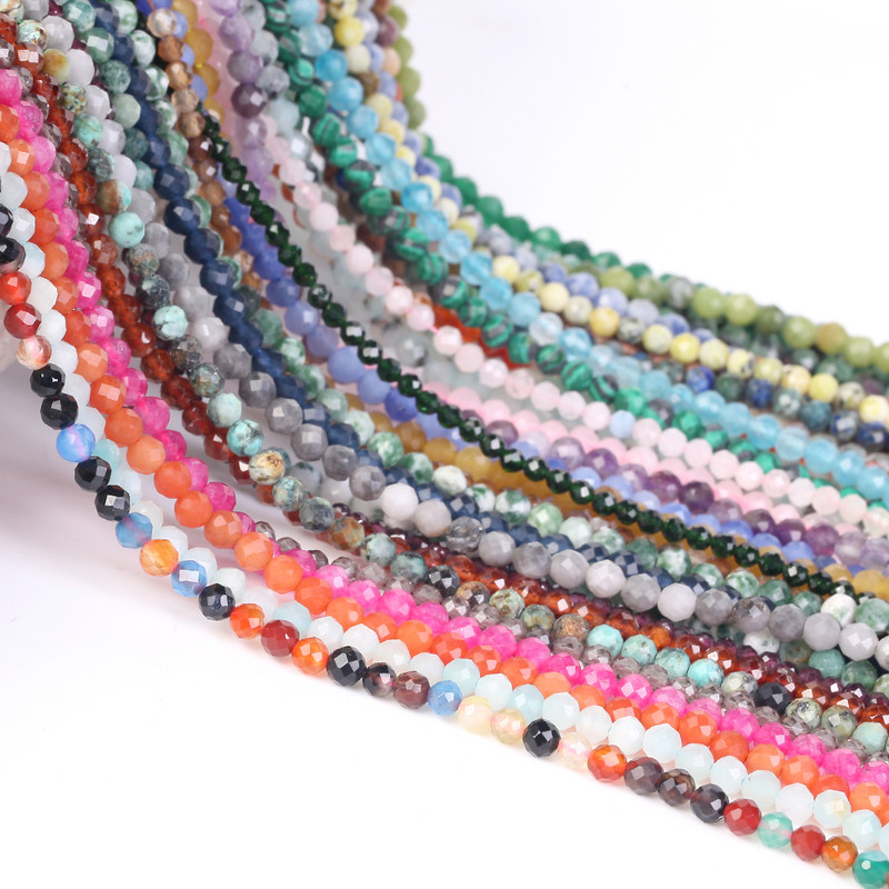 Piatră naturală Cristale fațetate Ametist Cuarț roz Jade Piatră prețioasă Mărgele distanțiere rotunde pentru realizarea de bijuterii Brățară DIY 2 3 4mm