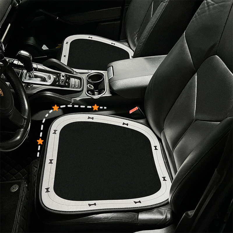 Prabangios „Bowknot“ automobilio kaklo pagalvės trumpos pliušinės mergaičių interjero dekoravimo priedai, neslystantys automobilio sėdynės pagalvėlės užvalkalo kilimėlis moterims