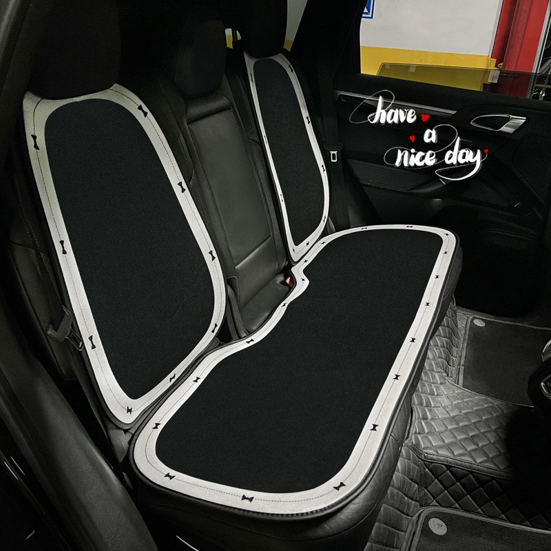 Prabangios „Bowknot“ automobilio kaklo pagalvės trumpos pliušinės mergaičių interjero dekoravimo priedai, neslystantys automobilio sėdynės pagalvėlės užvalkalo kilimėlis moterims