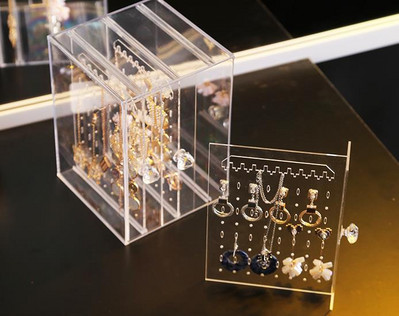 Prabangios skaidrios akrilo papuošalų laikymo dėžutės auskarai vitrinos Šiaurės šalių papuošalų laikymo dėžutė didelės talpos 360 stalčių dovana