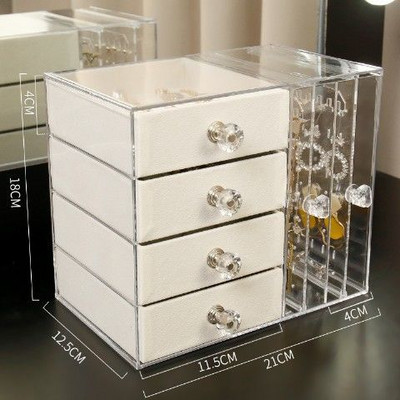 Prabangios skaidrios akrilo papuošalų laikymo dėžutės auskarai vitrinos Šiaurės šalių papuošalų laikymo dėžutė didelės talpos 360 stalčių dovana