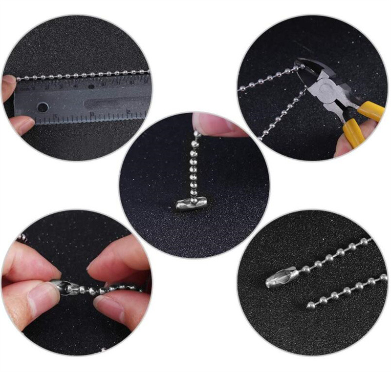 10 m 1,5/2,0/3,0 mm karoliukų rutuliukai nerūdijančio plieno masinės grandinėlės rankdarbiams karoliai iš vielos Papuošalų gaminimo reikmenys Priedai Vyriški 