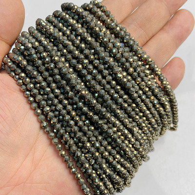 Mărgele mici, piatră naturală, mărgele prețioase, mărgele cu secțiune rotundă fațetată, pentru realizarea de bijuterii, colier, brățară, 38 cm, dimensiune 2 3 4 mm 38 cm