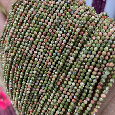 Mărgele mici, piatră naturală, mărgele prețioase, mărgele cu secțiune rotundă fațetată, pentru realizarea de bijuterii, colier, brățară, 38 cm, dimensiune 2 3 4 mm 38 cm