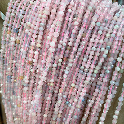 Mărgele mici, piatră naturală, mărgele prețioase, mărgele cu secțiune rotundă fațetată, pentru realizarea de bijuterii, colier, brățară, 38 cm, dimensiune 2 3 4 mm 38 cm