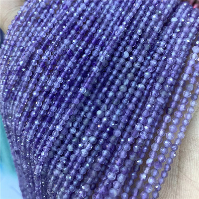 Mărgele mici, piatră naturală, mărgele prețioase, mărgele cu secțiune rotundă fațetată, pentru realizarea de bijuterii, colier, brățară, 38 cm, dimensiune 2 3 4 mm 38 cm