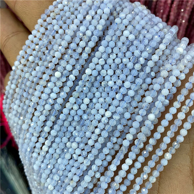Mărgele mici, piatră naturală, mărgele prețioase, mărgele cu secțiune rotundă fațetată, pentru realizarea de bijuterii, colier, brățară, 38 cm, dimensiune 2 3 4 mm 38 cm
