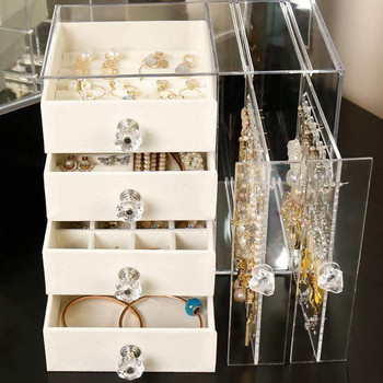 Clear Plastic Jewelry Bead Storage Box Ακρυλικό Multi Layer Box Storage Box Organizer για κοριτσίστικα σκουλαρίκια Δαχτυλίδι προθήκη