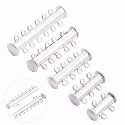 5 vnt kelių sruogų slankiojančių magnetinių vamzdelių užsegimų jungtys karolių apyrankėms papuošalams gaminti