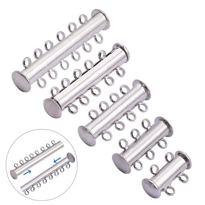 5 vnt kelių sruogų slankiojančių magnetinių vamzdelių užsegimų jungtys karolių apyrankėms papuošalams gaminti