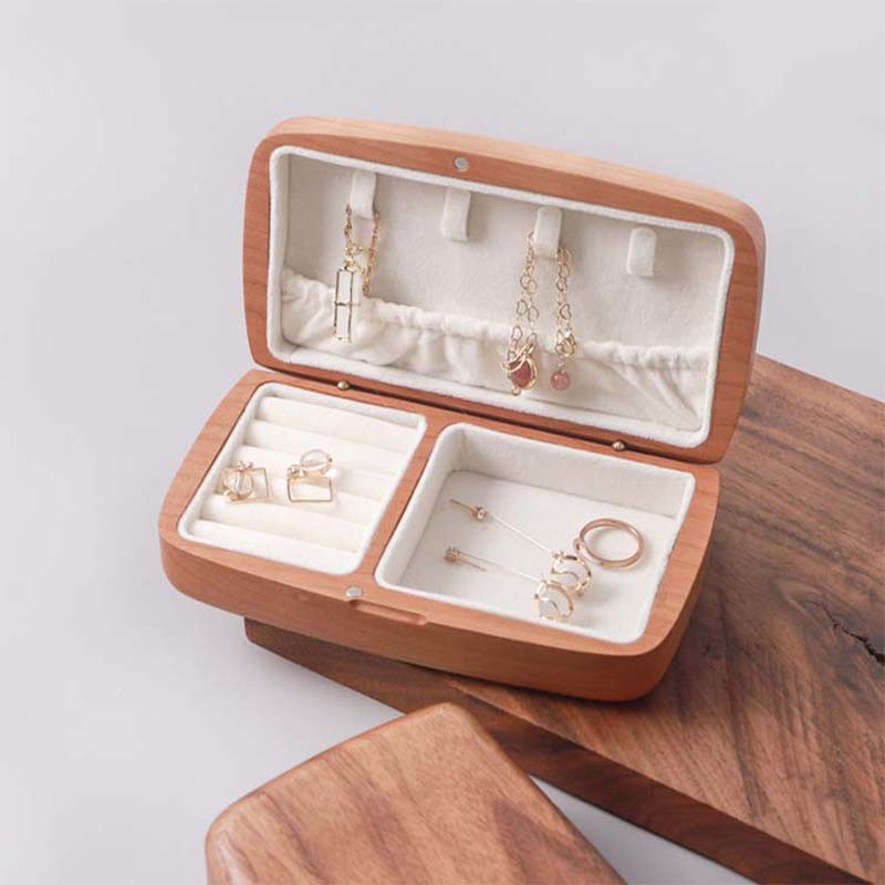 Medinės papuošalų dėžutės auskarai žiedai karoliai papuošalai organizatorius vitrinos laikiklio dėklas moterims laikymo dėžutė, nešiojama