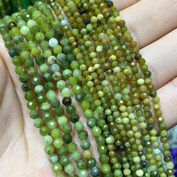 Φυσική πέτρα Λάπις Λαζούλι Απατίτης Τουρμαλίνη Γρανάτης Jades Faceted Spacer Beads for Jewelry Making DIY βραχιόλι κολιέ 2/3/4mm
