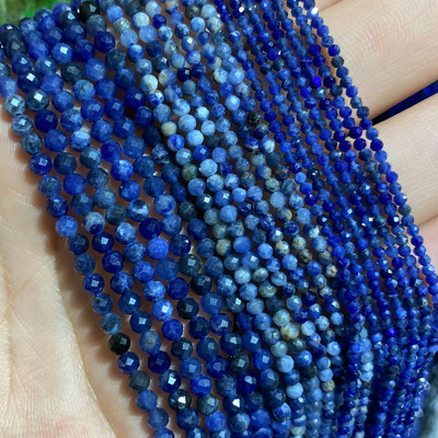 Piatră naturală Lapis Lazuli Apatit Turmalină Granat Jade Mărgele distanțiere fațetate pentru realizarea de bijuterii Colier brățară DIY 2/3/4MM