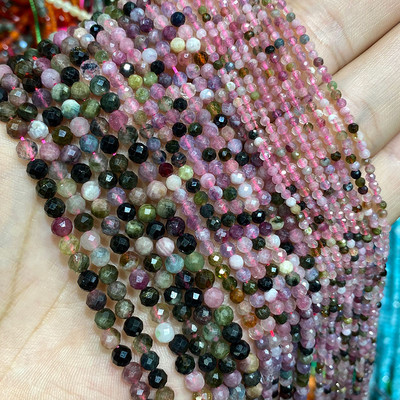 Piatră naturală Lapis Lazuli Apatit Turmalină Granat Jade Mărgele distanțiere fațetate pentru realizarea de bijuterii Colier brățară DIY 2/3/4MM