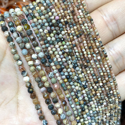 Piatră naturală Lapis Lazuli Apatit Turmalină Granat Jade Mărgele distanțiere fațetate pentru realizarea de bijuterii Colier brățară DIY 2/3/4MM