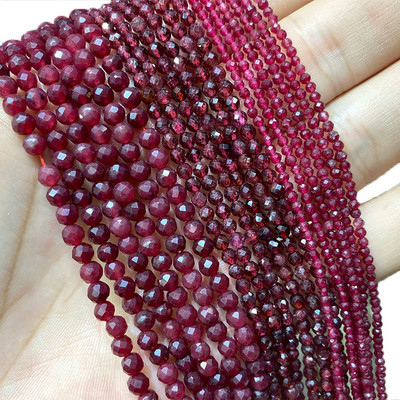 Piatră naturală Lapis Lazuli Apatit Turmalină Granat Jade Mărgele distanțiere fațetate pentru realizarea de bijuterii Colier brățară DIY 2/3/4MM