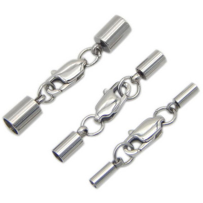 5 komada 2/3/4/5/6 mm završnih kapica za kožni kabel od nehrđajućeg čelika s konektorom za kopču od jastoga za izradu nakita