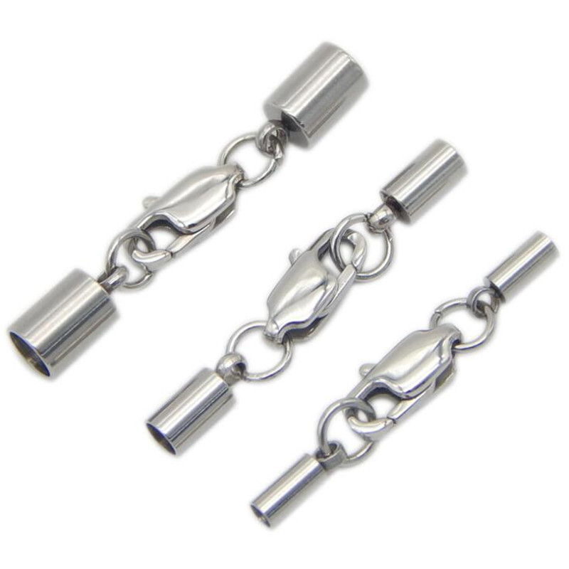 5 komada 2/3/4/5/6 mm završnih kapica za kožni kabel od nehrđajućeg čelika s konektorom za kopču od jastoga za izradu nakita