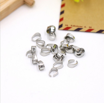 100 vnt. 6x5/9x6/11x6 mm metaliniai pakabukų segtukai, užsegimo segtukai.